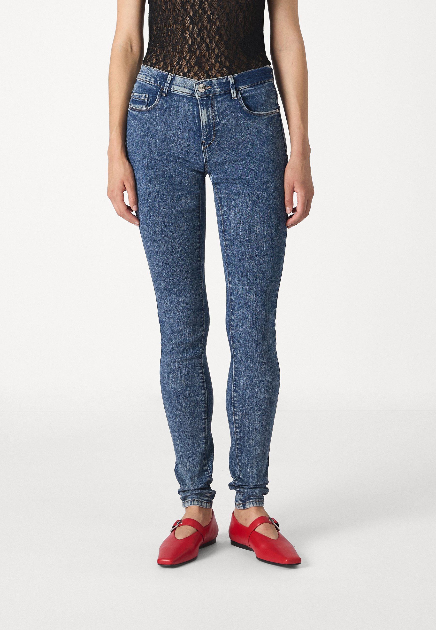 ONLY Jeans Skinny Fit ONLRAIN - Vita Media In Cotone Ed Elastan - Foto 2