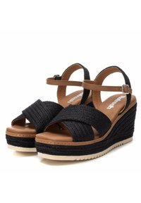 Refresh CUÑA YUTE  - Sandali con zeppa - black