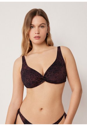 Calzedonia, DARK ANIMALIER BALCONETTE - Bikini pezzo sopra - brown
