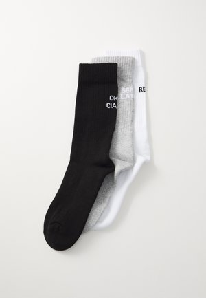 UNISEX 3 PACK - Zeķes - black/white/grey