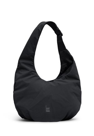 Musta, puolikuun muotoinen olkalaukku säädettävällä hihnalla ja "GOT BAG." -logolla edessä, suunniteltu rentoon käyttöön.