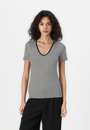 VMPEPPER SS V-NECK VMA NOOS - T-shirts - birch/black