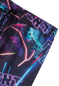 Pantaloni jogger a tema videoludico realizzati in morbido poliestere nero, con grafiche vivaci di un controller e dettagli neon. Include una cintura elastica.