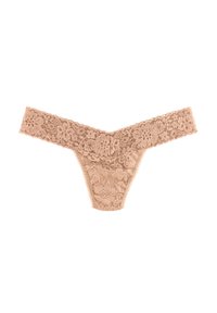 Tatoeage slip in huidskleur met een brede elastische tailleband. Met bloemenpatronen en een naadloos ontwerp voor comfort.