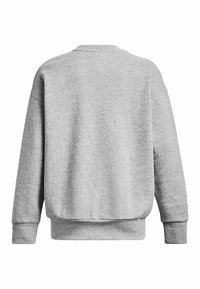 Grijze sweatshirt, katoenmix, ronde hals, losse pasvorm, ribgebreide manchetten en zoom, platte naden, niet versierde achterkant.