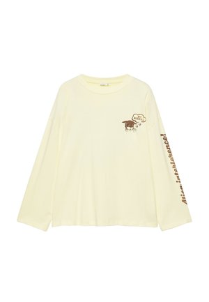 PULL&BEAR, CAT GRAPHIC OVERSIZE T-SHIRT-T-SHIRT - T-shirt à manches longues - beige