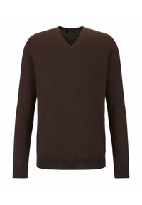 Basic New Merino V-Neck - Strickpullover - dark brown