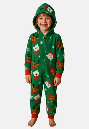 United Labels, X-MAS JUMPSUIT MIT KAPUZE RENTIER   EISBÄR OVERALL PYJAMA SCHLAFANZUG LANGARM UNISEX - Pyjamas - grün