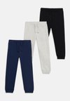 3 PACK UNISEX JOGGERS - Træningsbukser - black/mottled light grey/dark blue