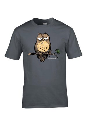 BAD NATURE WONDERING OWL - Printtipaita - grey