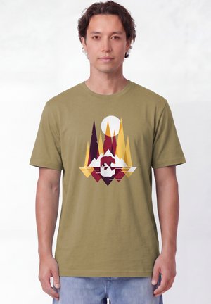 watapparel, VON BÄREN UND BERGEN UNISEX - Print T-shirt - faded olive