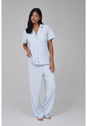 Loungeable TRADITIONAL SHORT SLEEVE LONG SET SUPER SOFT - Pyjama - blue