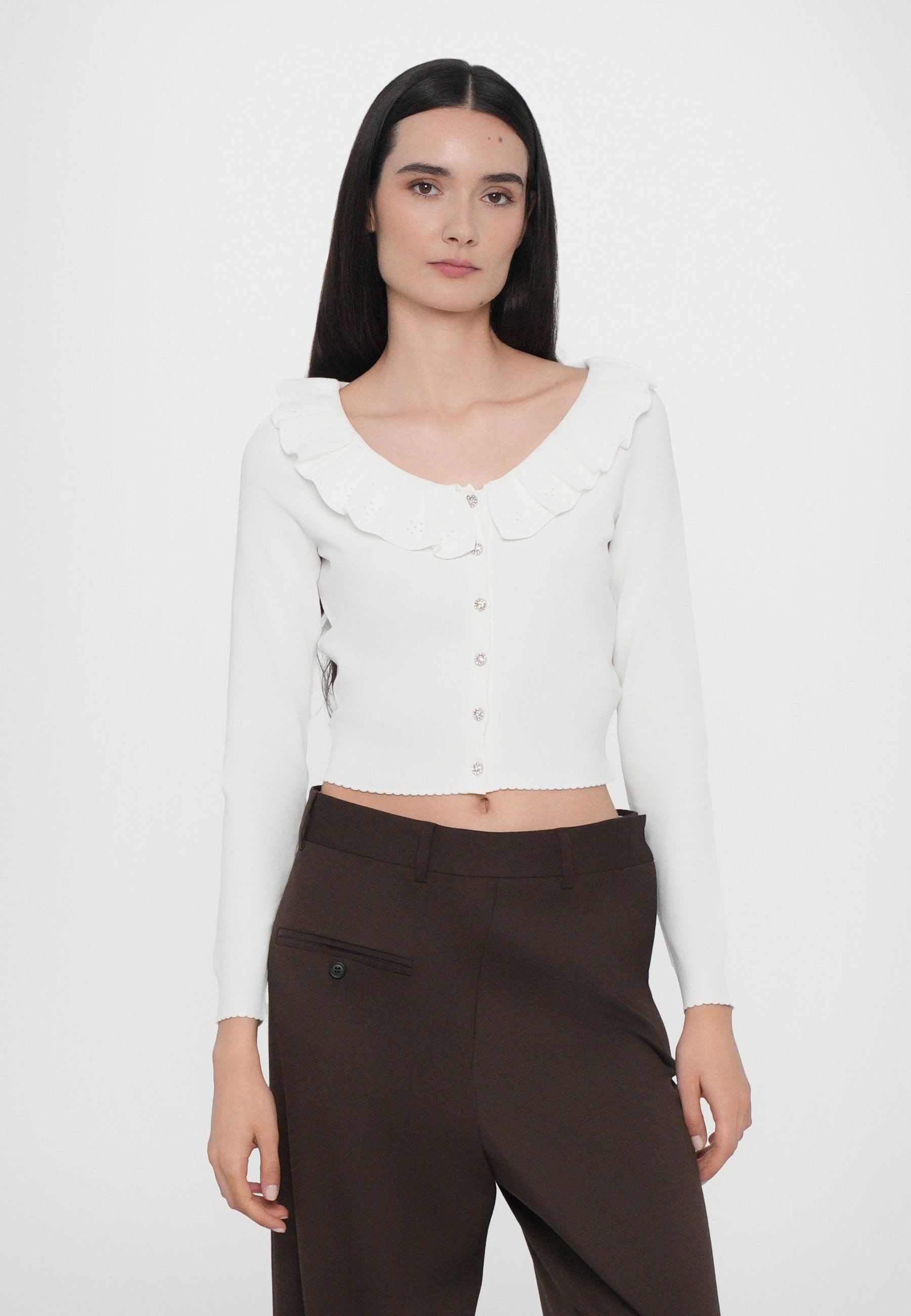 Needle & Thread POINTELLE TRIM SHORT CARDIGAN - Cardigan