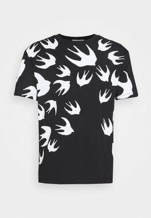 SWALLOW DROPPED SHOULDER - Print T-shirt - darkest black