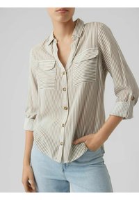 Vero Moda VMBUMPY L/S NEW NOOS - Button-down blouse - snow white