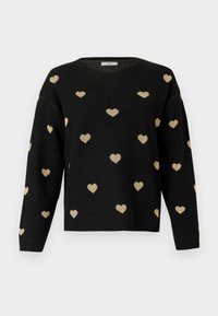 JDYPRIME LIFE HEART - Πουλόβερ - black/gold-coloured