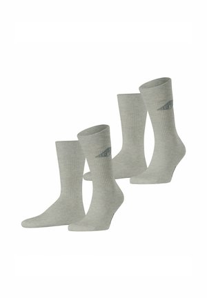 Graue Baumwollsocken mit geripptem Design, knöchelhöchsend, und dezenter Logodetail, verpackt in einem Set mit vier Paaren.