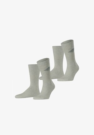 Graue Baumwollsocken mit geripptem Design, knöchelhöchsend, und dezenter Logodetail, verpackt in einem Set mit vier Paaren.