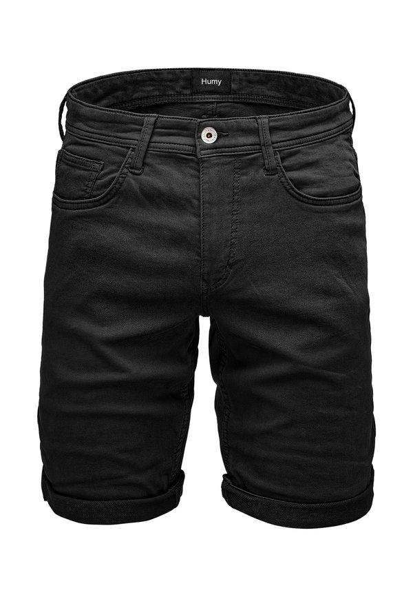 STRETCH MIT UMSCHLAG UND -POCKET-DESIGN - Jeans Shorts - schwarz