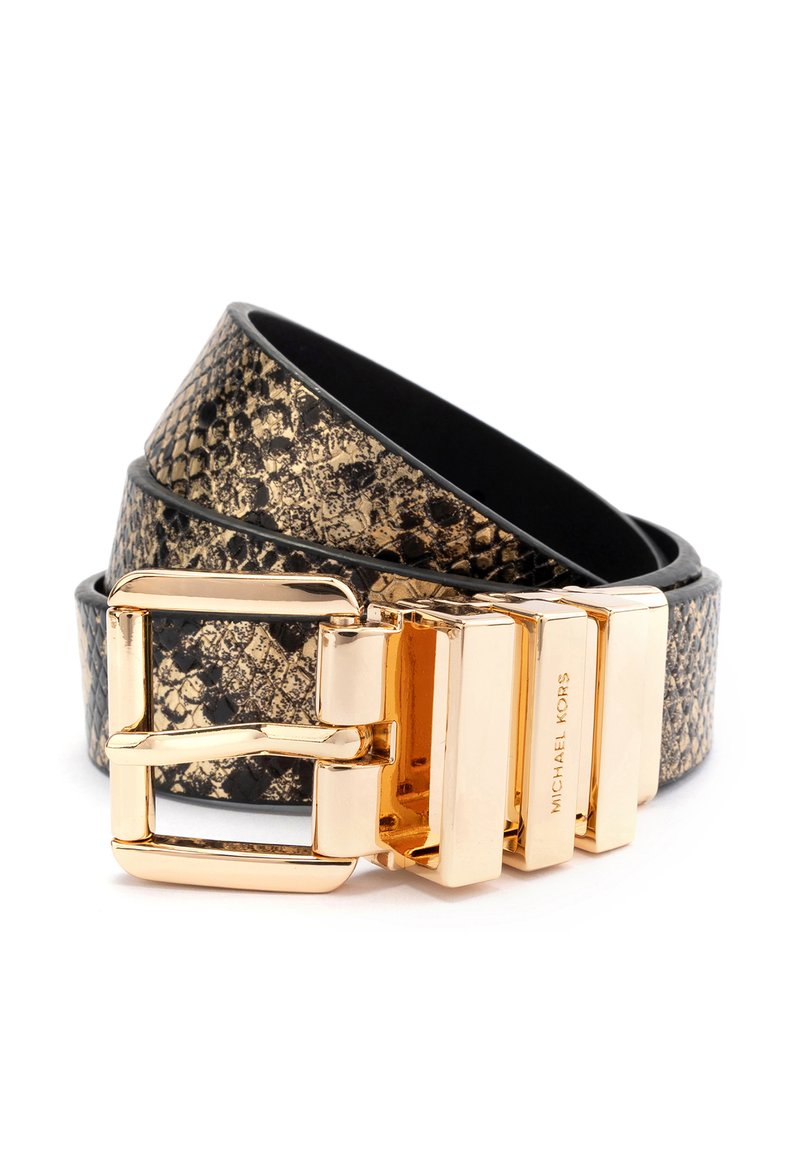 MICHAEL Michael Kors REVERSIBLE SNAKE - Bælter - gold-coloured ...