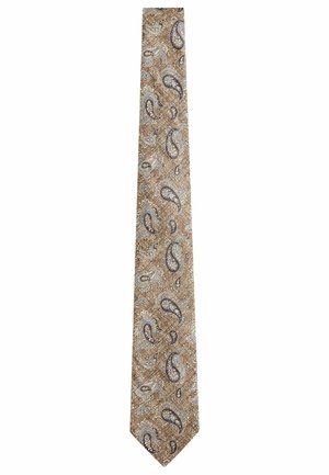 SIGNATURE MADE IN ITALY PRINTED MELANGE - REGULAR FIT - Nyakkendő - neutral brown blue paisley