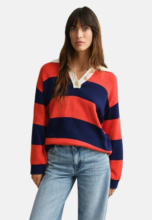 STRIPED - Poloshirt - perfect red