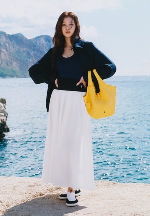 Polo Ralph Lauren CONTRAST-WAISTBAND A-LINE SKIRT - Jupe trapèze - white