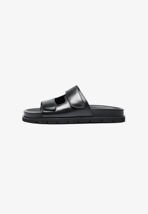 LEATHER - Pantolette flach - black