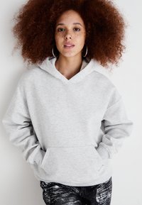 Gina Tricot OVERSIZED PRINT HOODIE - Sportska majica - grey melange