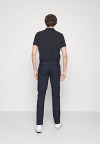 TOM TAILOR DENIM MELANGE WITH BELT - Chinos - blue white dobby