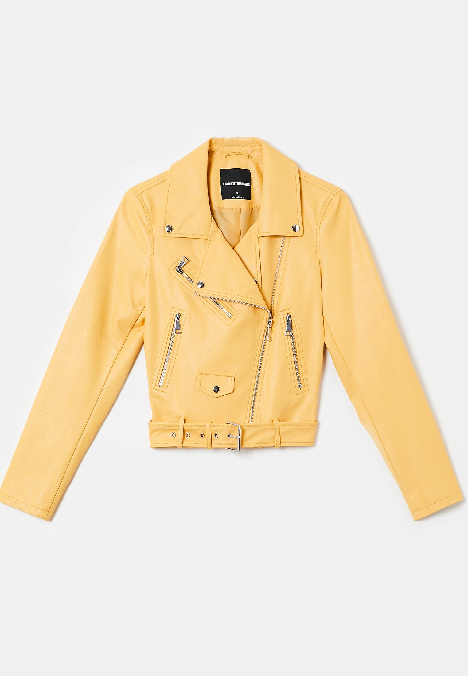 giacca similpelle gialla