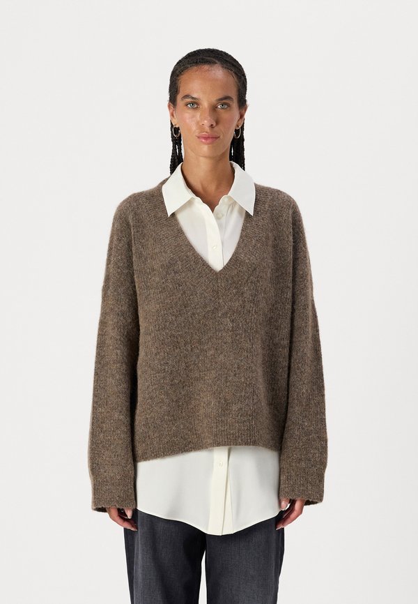 Jumper - dark sand melange