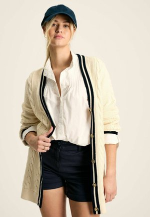 Joules GAME POINT BUTTON THROUGH LONGLINE CABLE - Cardigan - cream navy