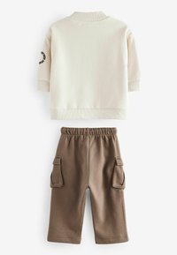 Next HIGH NECK AND POCKET JOGGERS SET - REGULAR FIT - Bluză de molton - ecru cream brown