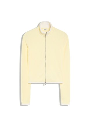 Bershka, RIBBED ZIP-UP MOCK NECK JACKET - Gilet - yellow