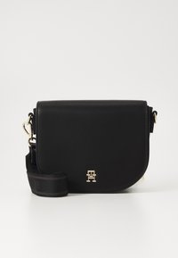 Tommy Hilfiger LOGOTAPE SADDLE BAG - Sac bandoulière - black