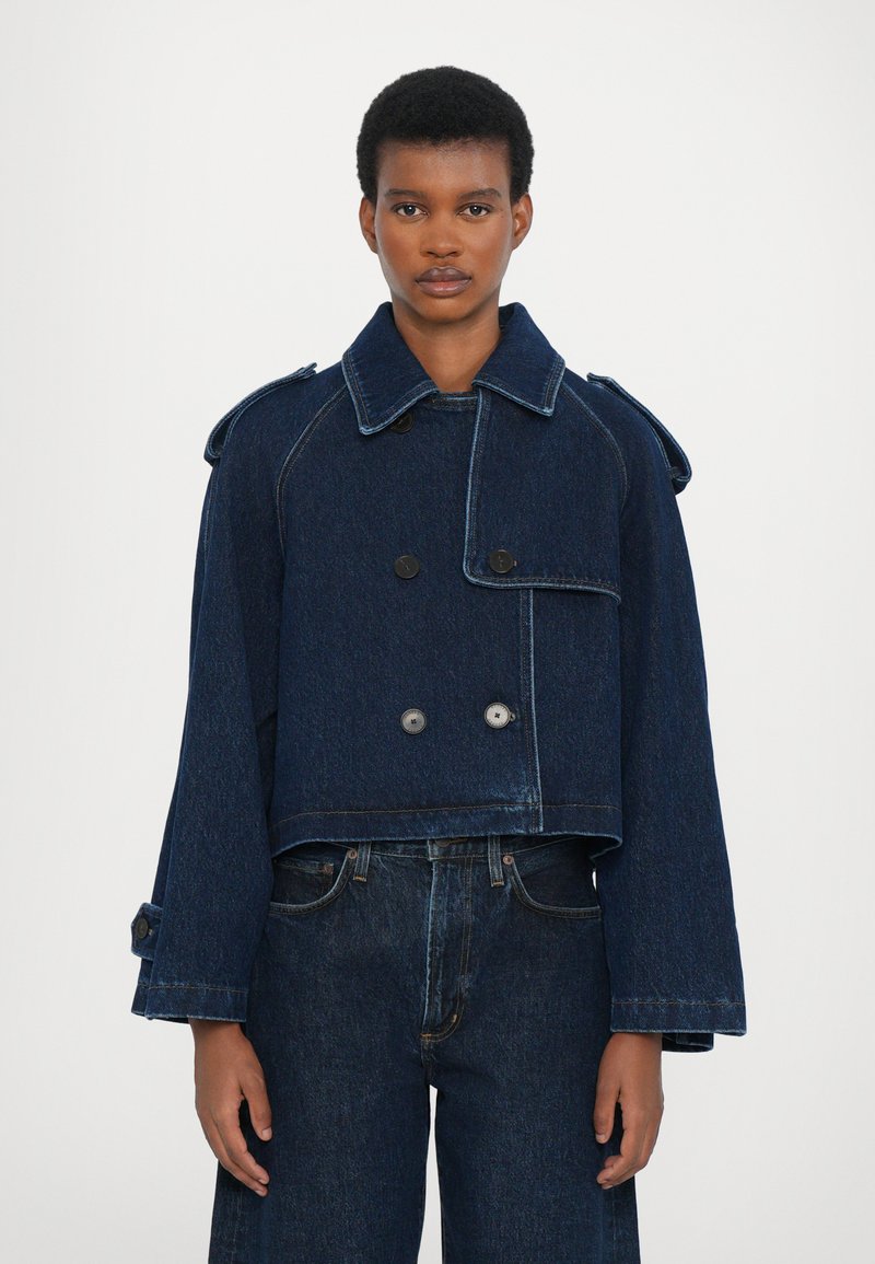 CLOSED CROPPED TRENCH - Farkkutakki - dark blue