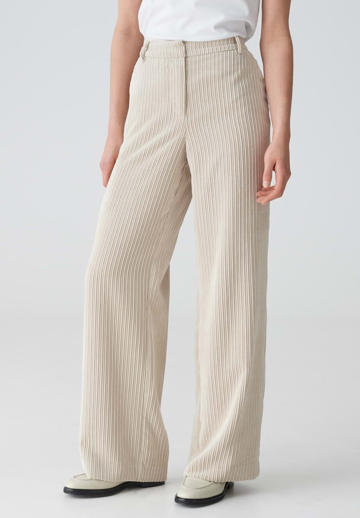 OPUS Damen Wide Leg Jeans – Gestreift, High Waist, Mit Stretch Für Lässigen Komfort