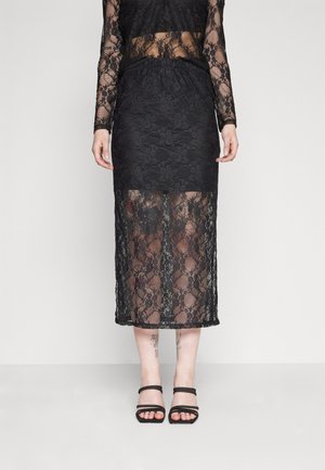 Pieces PCNACY LACE ANKLE SKIRT - Pencil φούστα - black