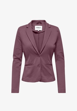 Paarse blazer met een gestructureerde pasvorm, notch-lapel, twee voorzakken, sluiting met één knop en een gladde, textuurstof.