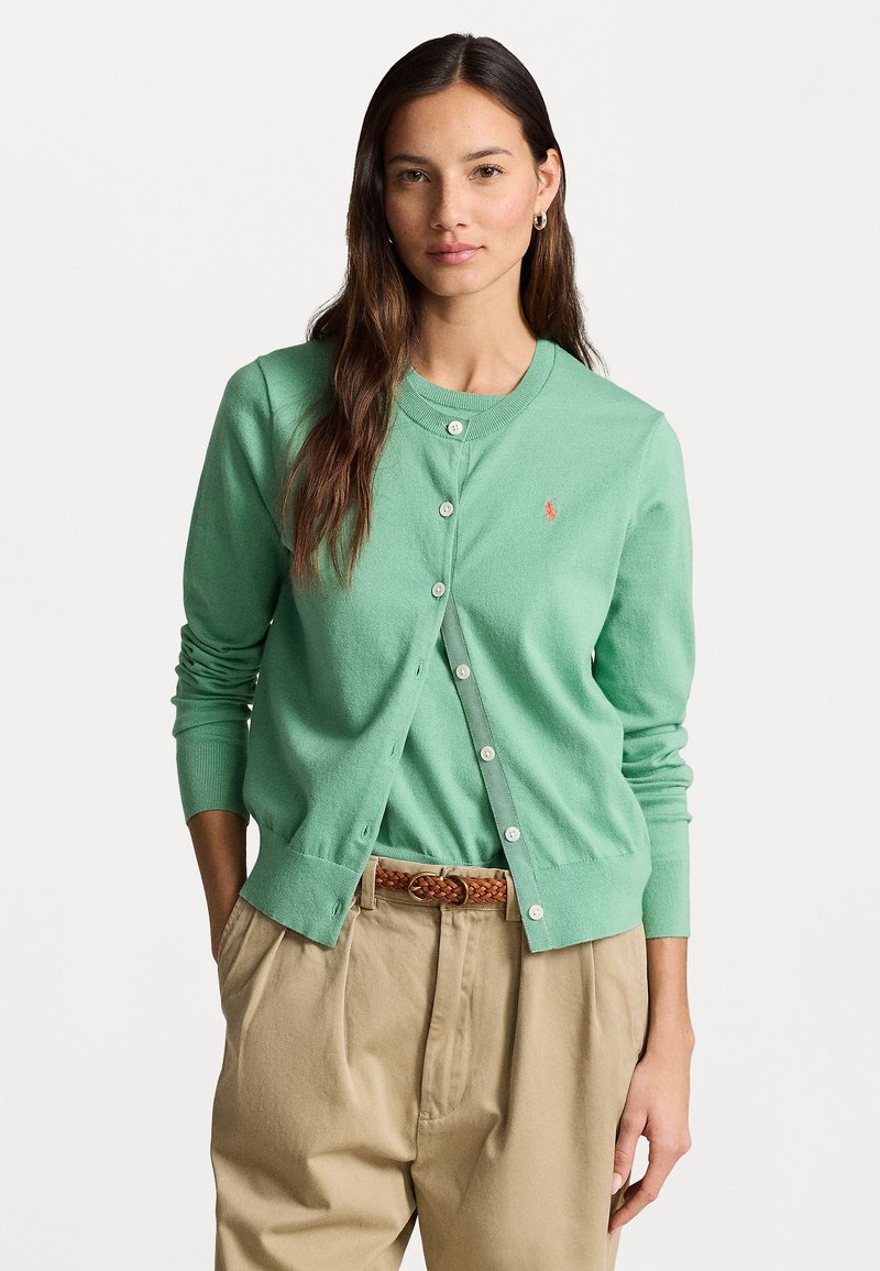 Polo Ralph Lauren PIMA COTTON LONG SLEEVE CARDIGAN - Gilet - haven green