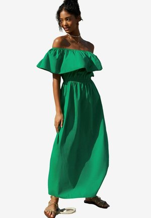 BARDOT ELASTICATED REGULAR FIT - Maxi šaty - green
