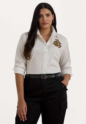 CLASSIC FIT LOGO COTTON BLEND SHIRT - Blúzka so zapínaním na gombíky - white