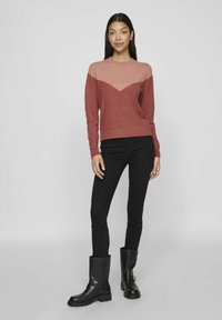 VILA RUNDHALS - Džemperis - burnt henna