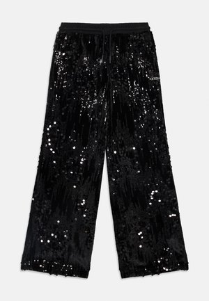 KIDS JUNIOR SEQUINS WIDE LEG PANTS MINI ME - Pantaloni sportivi - jet black