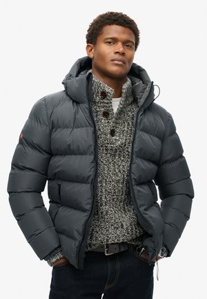 HOODED SPORTS PUFFER  - Chaqueta de invierno - ebony