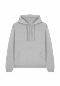 Felpa con cappuccio grigia realizzata in materiale morbido. Presenta una tasca frontale, lacci e polsini e orlo a costine. Logo del marchio sul collo.