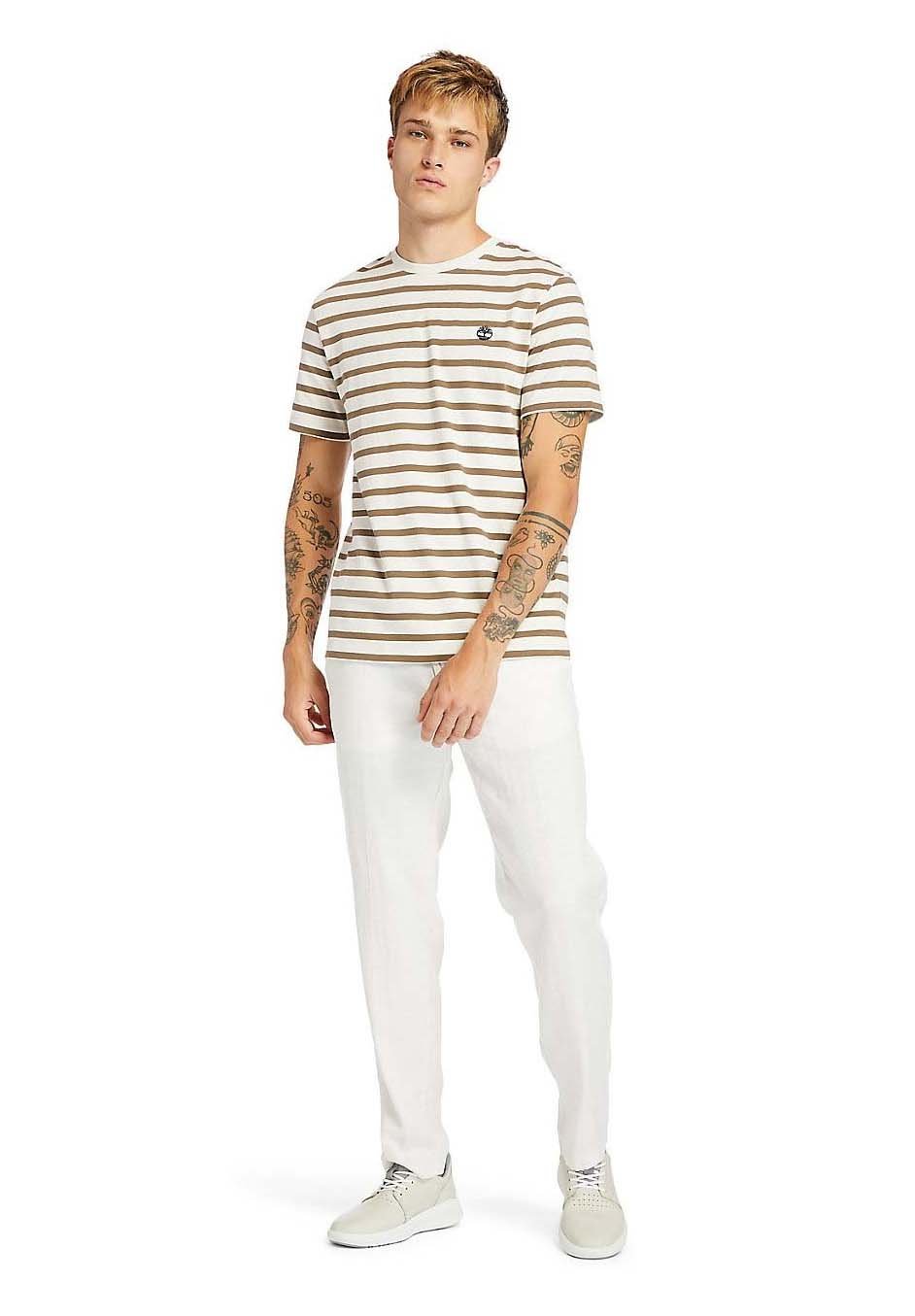 Timberland LOVELL LAKE SLIM TAPERED COT/LIN JOGGER - Pantaloni sportivi -  white sand/bianco - Zalando.it