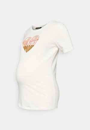 TEE SHORT SLEEVE HEART - Print T-shirt - marshmallow