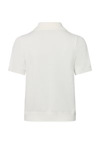 Korte mouw polo shirt in het wit, met een gestructureerde stof, ribbelkraag en zoom, met een eenvoudig en strak ontwerp.